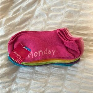 Xhilaration Pink and Multicolor Days of the Week Socks